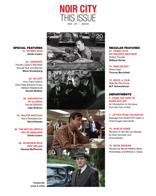 NOIR CITY Magazine Table of Contents